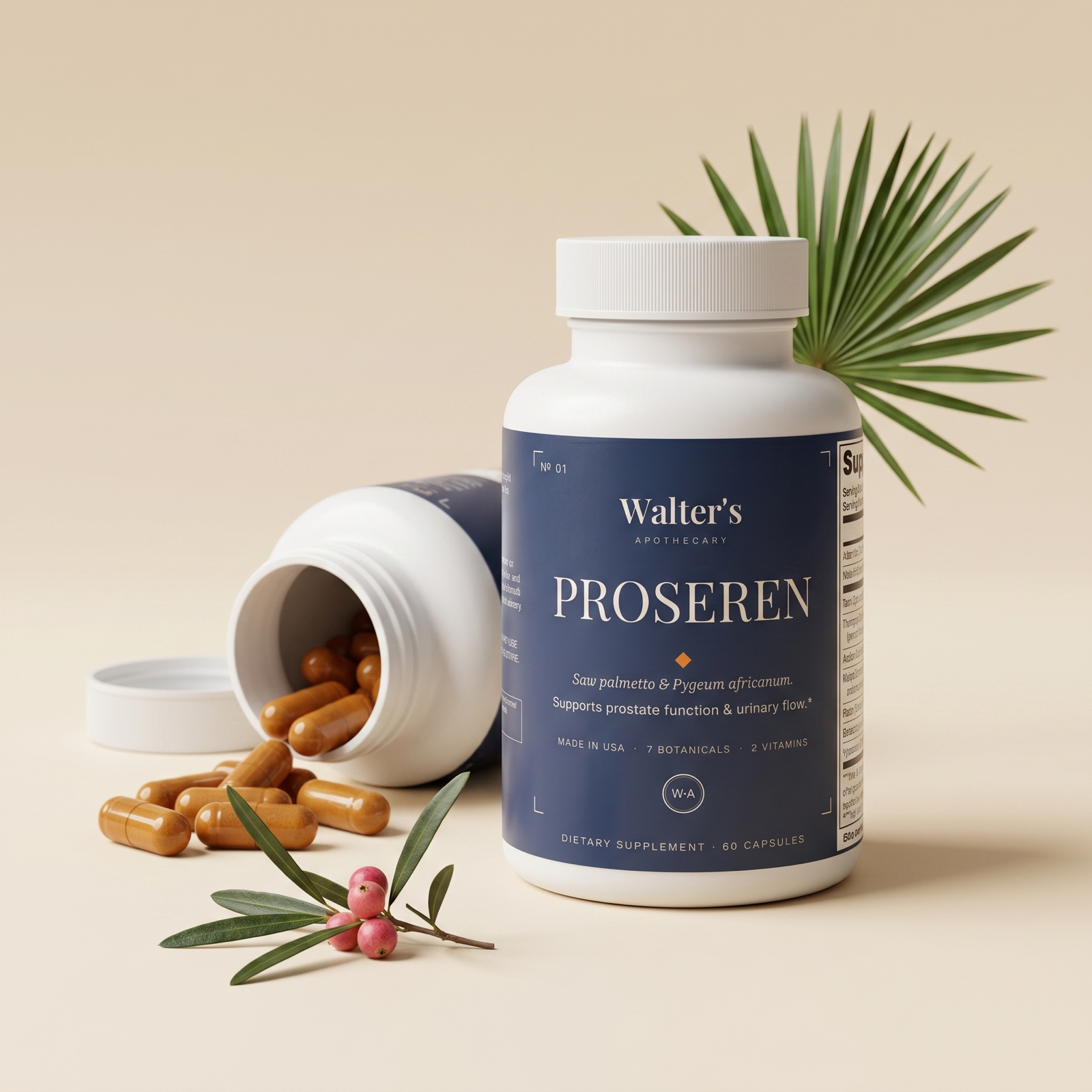 Walter's PROSEREN bottle — saw palmetto and pygeum africanum